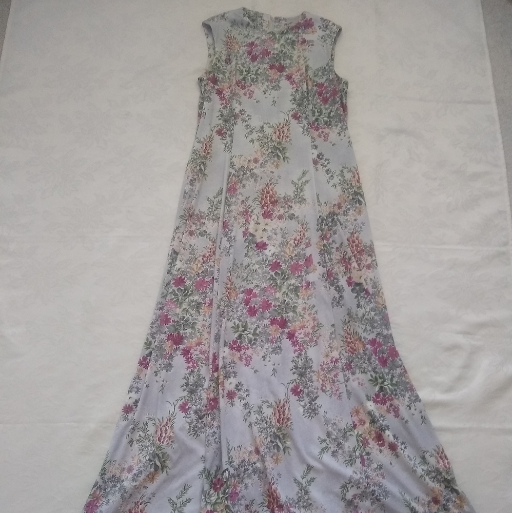Vintage Hal Ferman floral Garden column maxi dress